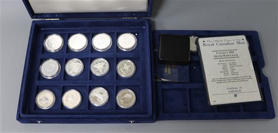 A cased collection of Royal Canadian Mint silver and alloy coins